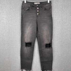 RSQ Straight Leg High Rise Ripped Faded Jeans size 5/W27